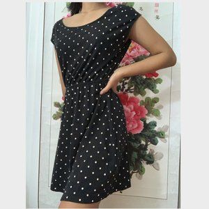 Forever 21 black and white polka dot skater dress